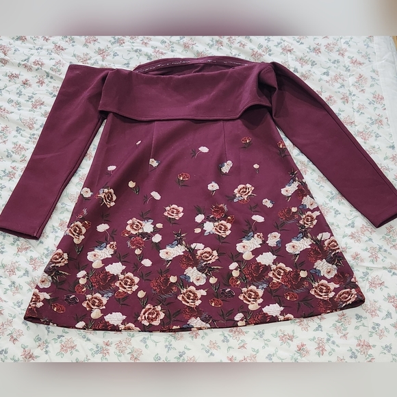 ASOS Crop Top Border Floral Mini Dress - Picture 2 of 5